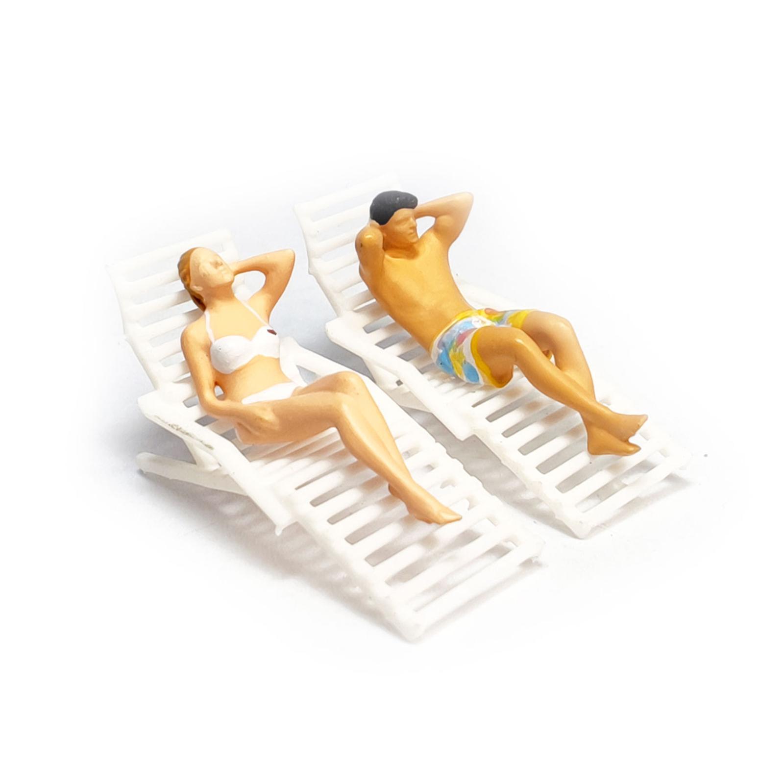 1:64 Scale Beach Chair Model for Model Train Fairy Garden Collections Building Kit Layout