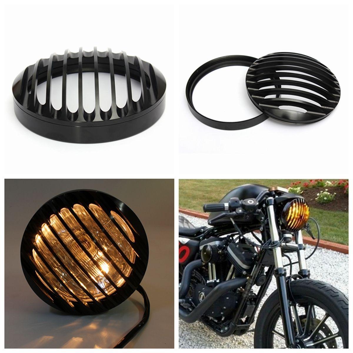 6 Inch Motorcycle  CNC Aluminum Grill Headlight Cover for