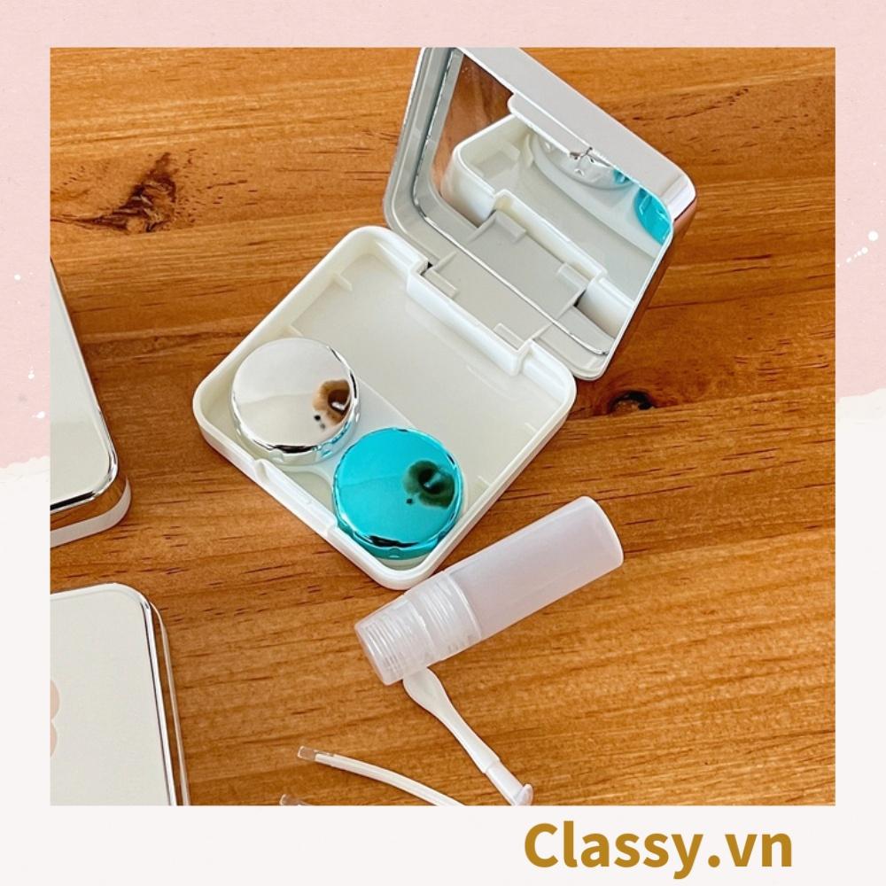 Hộp đựng kính áp tròng Classy hình con gấu, 1 khay đựng lens, có gương soi PK1298