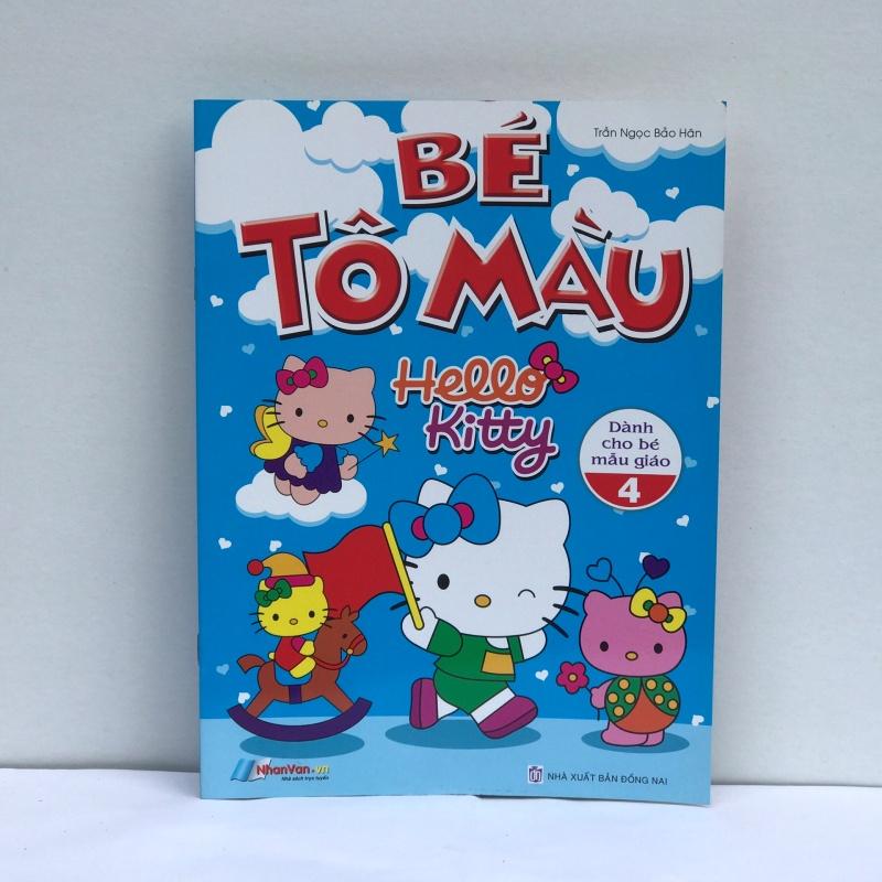 Combo 4 tập /vở bé tô màu helo kitty