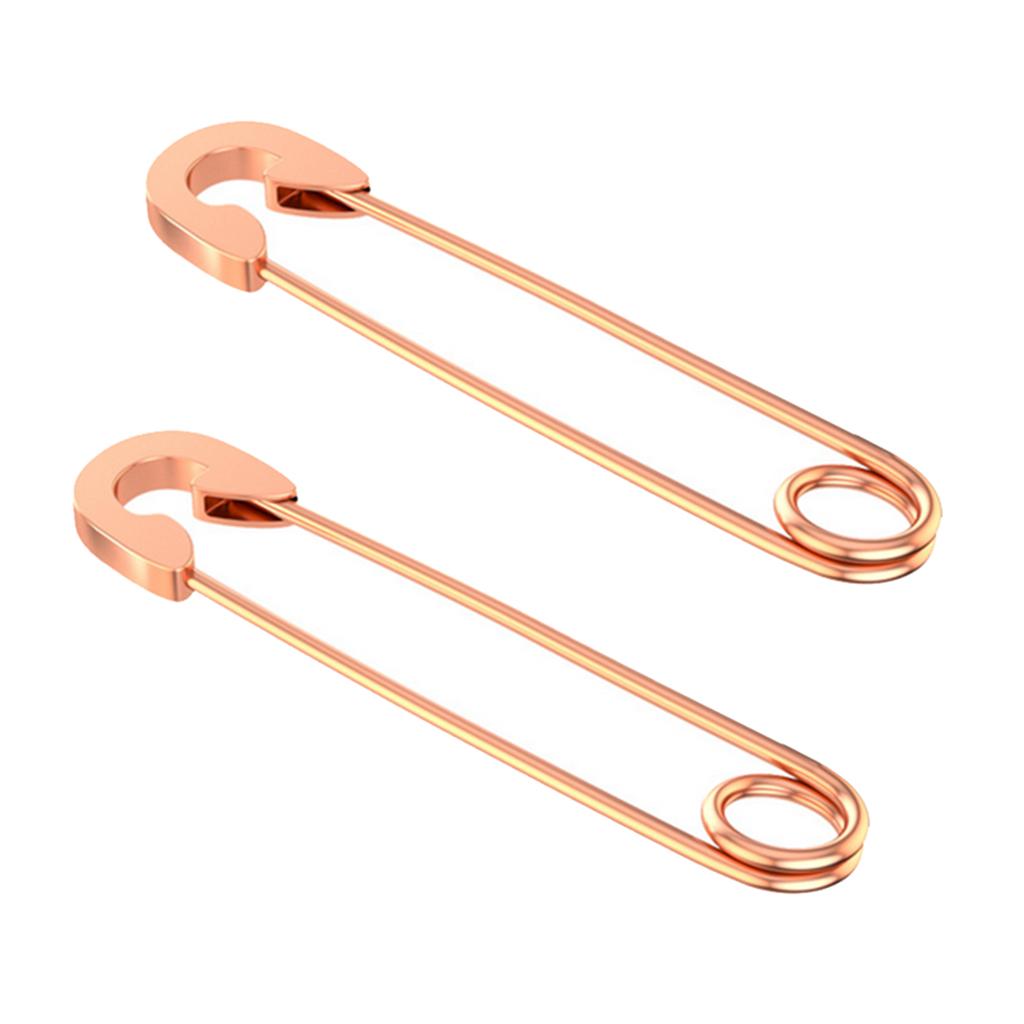 2xStylish Earrings Punk Safety Pin Earrings Ear Piercing Jewelry Rose Gold