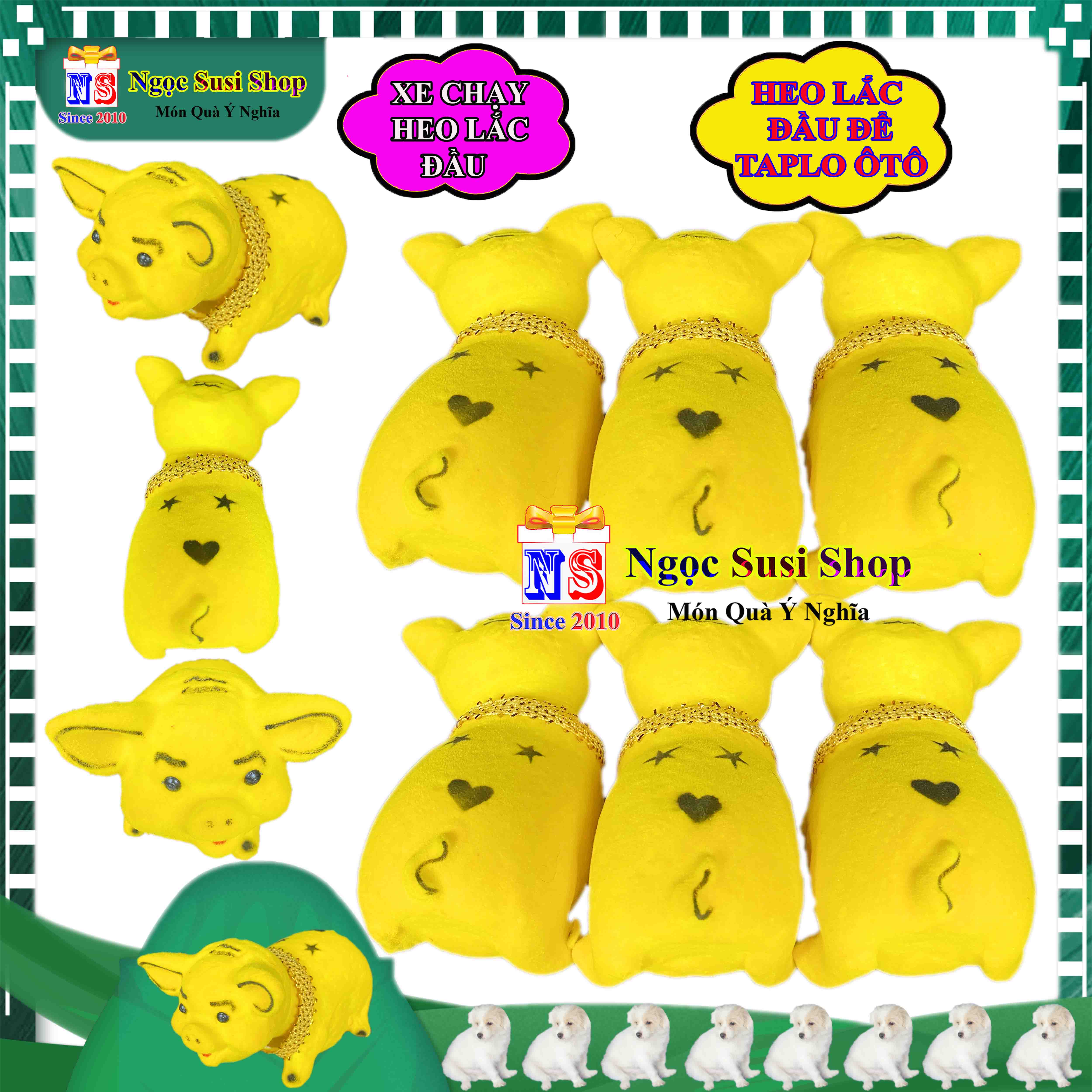 CON HEO LẮC LƯ ĐẦU ĐỂ TAPLO Ô TÔ XE HƠI SIÊU ĐẸP - KHI XE CHẠY HEO SẼ LẮC LƯ CÁI ĐẦU RẤT CƯNG