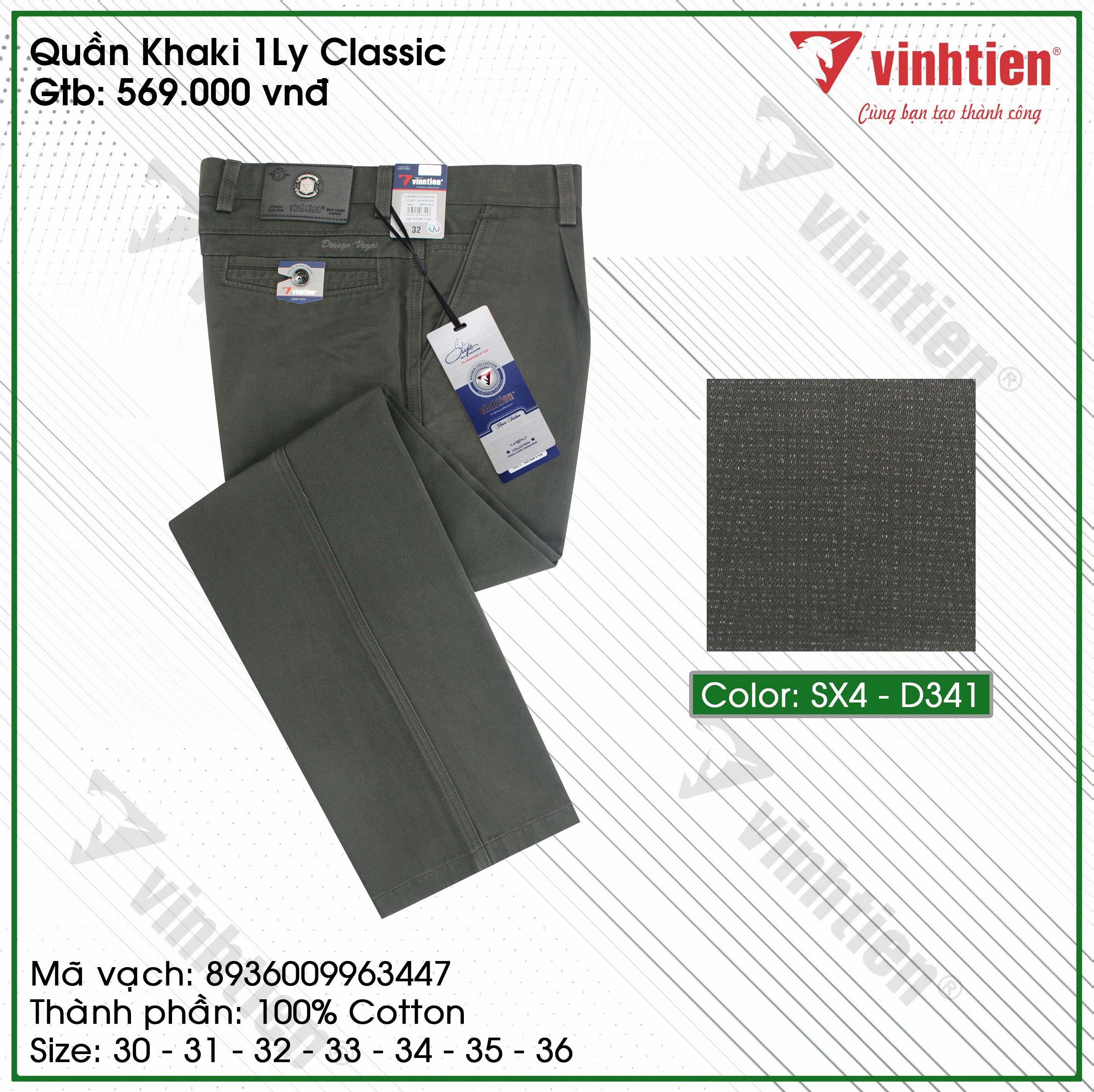 Quần KaKi 1Ly Trung Niên Classic 569 Vĩnh Tiến