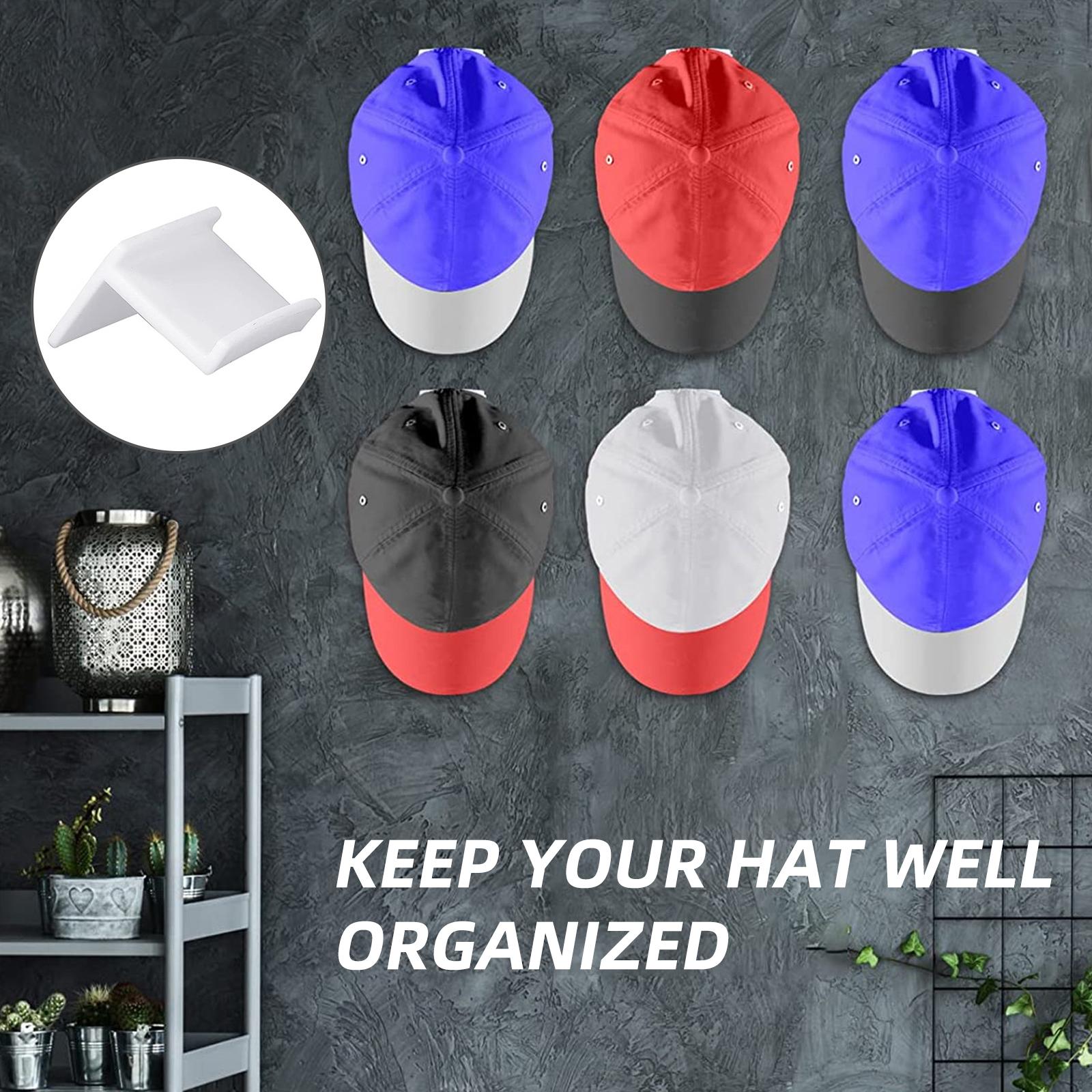 10PCS Hat Hook Self Adhesive Wall Mounted No Drilling Hat Rack Hat Hanger Holder for Hat Earphone Key Scarf