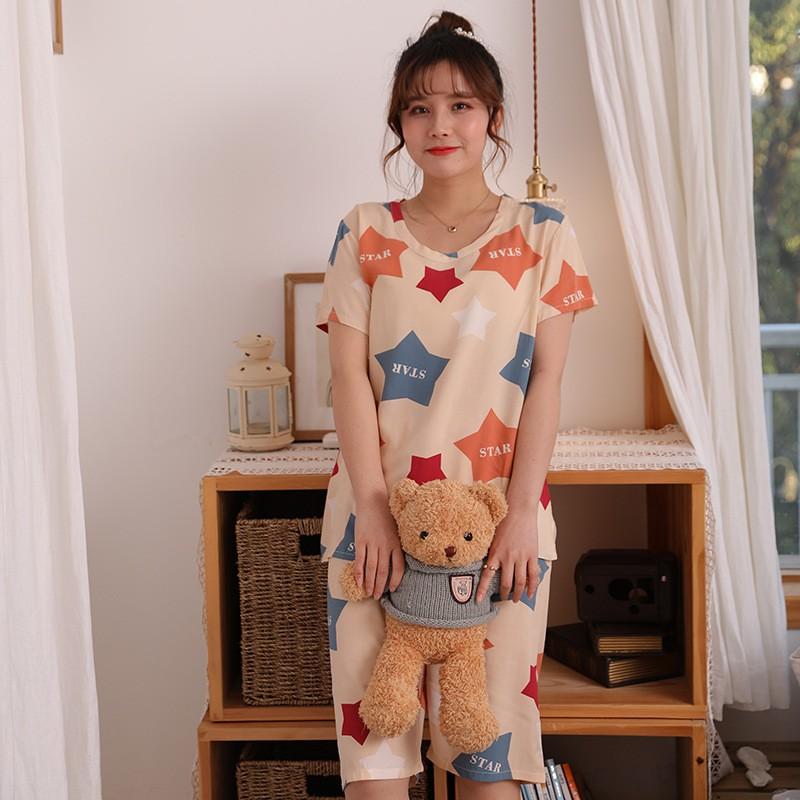 Pijama- Bộ Ngủ Nữ Đồ Bộ Mặc Nhà Cộc Lửng Dài Siêu Mát, Mềm Mại CLVT01