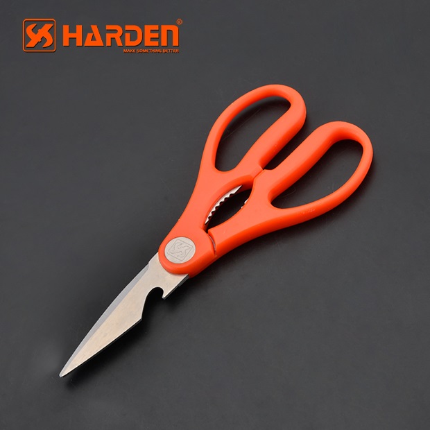 Kéo Thép Đa Năng HARDEN 570361 Hàng Chính Hãng, Kéo Làm Bếp, Cắt Thịt, Rau Củ Quả ... Làm bằng thép không gỉ chất lượng cao, độ dày 2mm; Độ cứng của lưỡi: HRC 54-56, Tay cầm bằng nhựa ABS