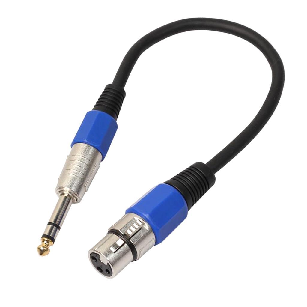 2 PCS 6.35 mm TRS Stereo to XLR Female Microphone Cable to XLR-M Cord