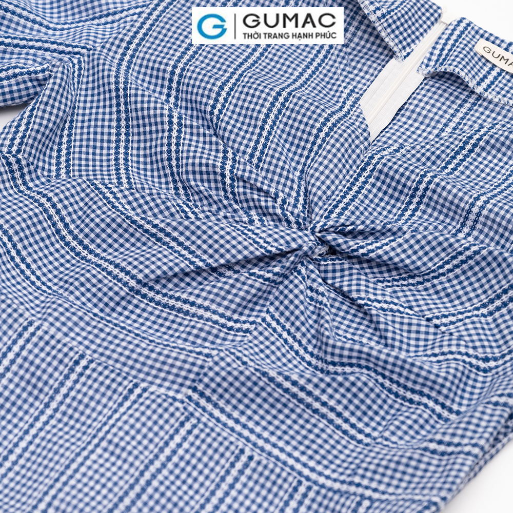 Đầm dáng xòe GUMAC DC12055 kiểu xoắn ngực thanh lịch