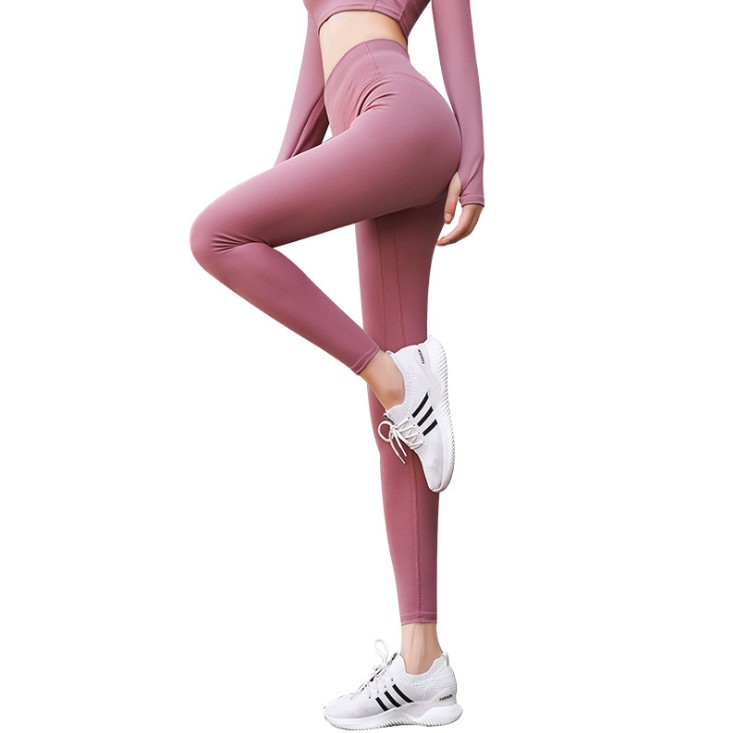 Bộ Đồ Tập GYM YOGA Nữ 2 Món áo thun và quần dài co giãn thoáng mát, mặc tôn dáng - M - áo xanh xám quần hồng