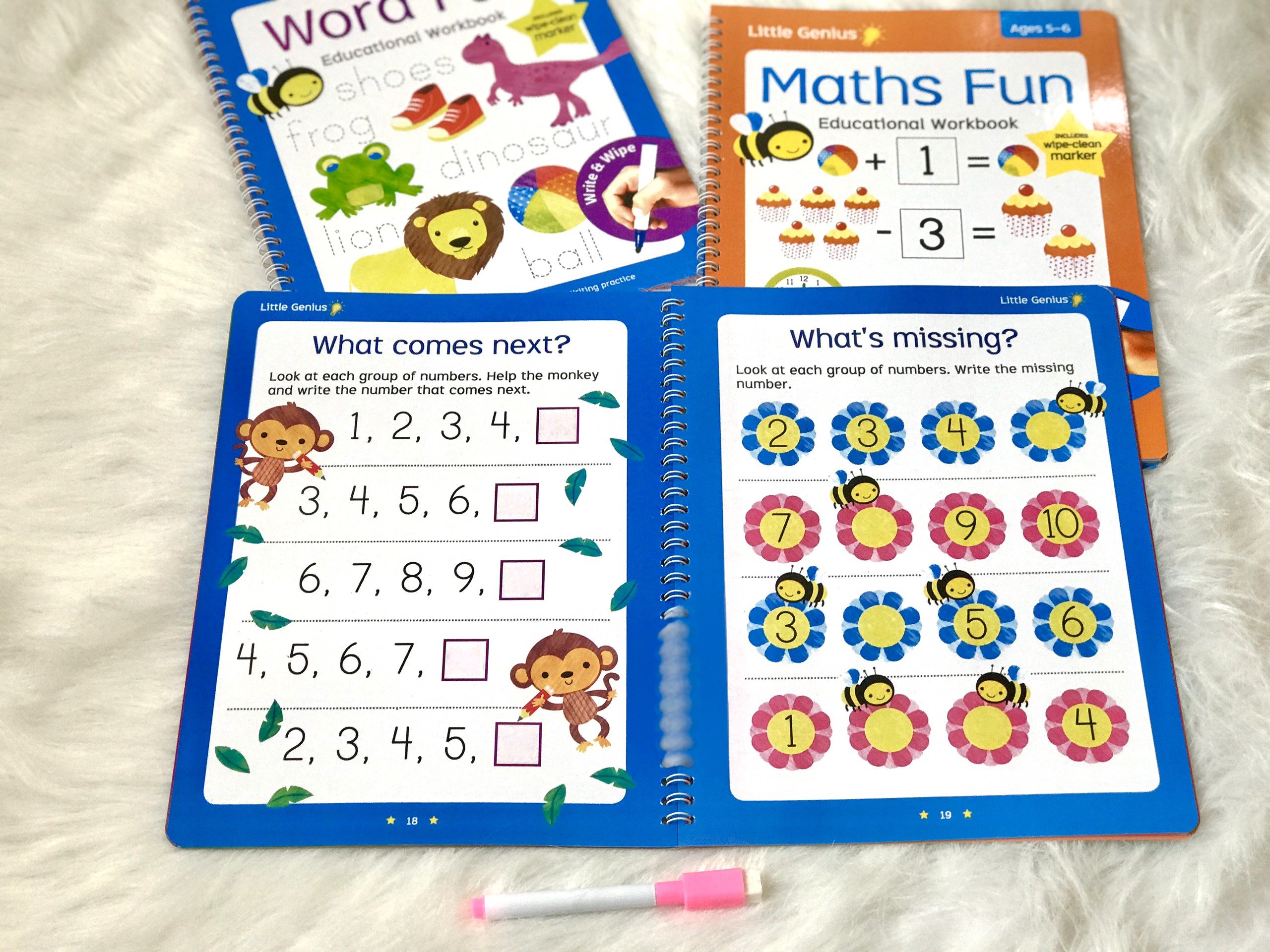 Đồ chơi - Bộ 3 cuốn viết xóa Math/ Word / Number fun