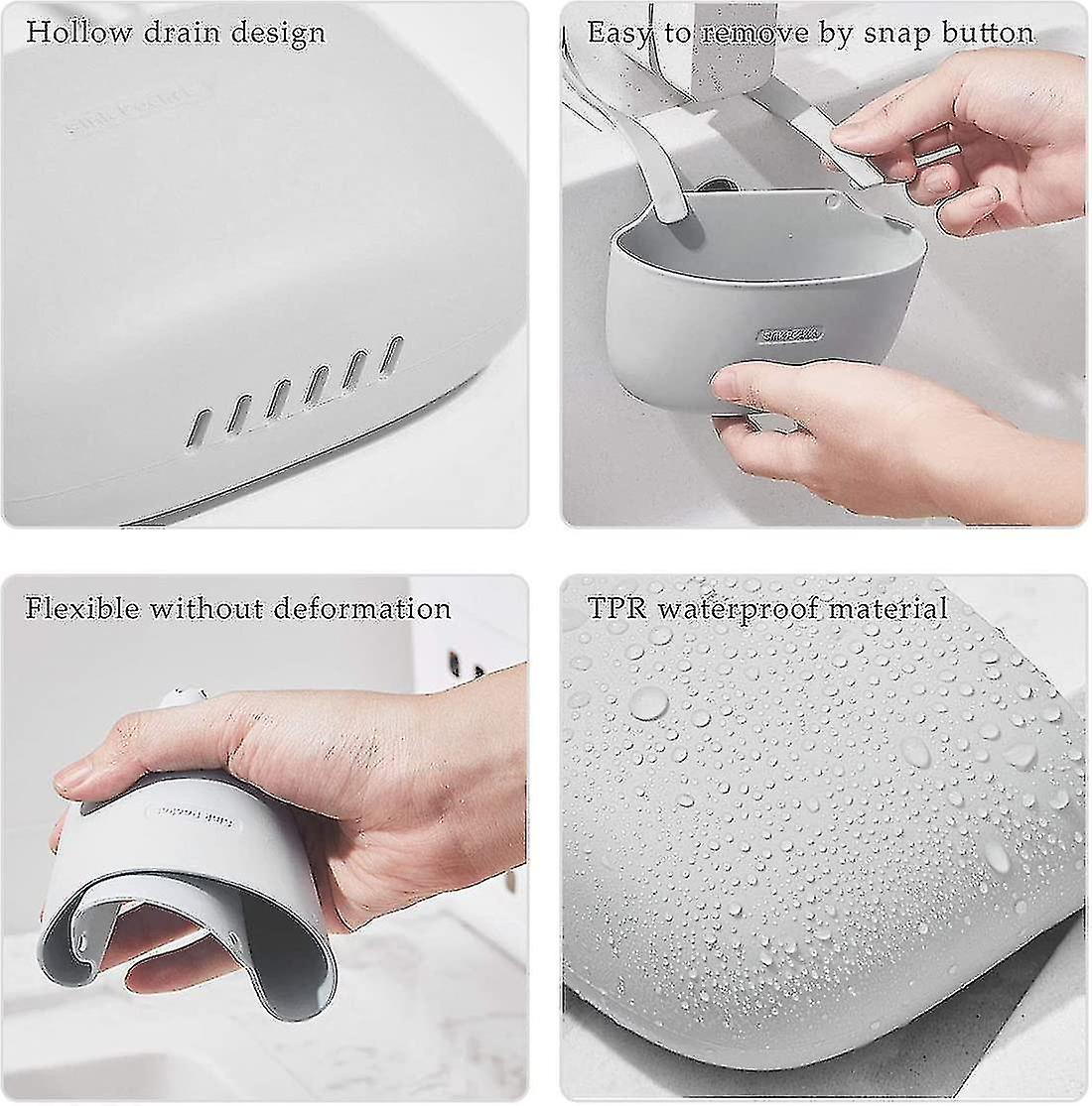 Bồn rửa nhà bếp làm trống giỏ, giá đỡ miếng bọt biển, nhà tổ chức bồn rửa nhà bếp