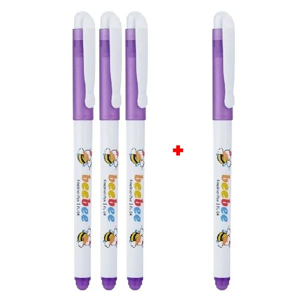 Vỉ 3 Bút Lông Kim Beebee Thiên Long - FL-04 - Màu Tím + Tặng Kèm 1 Bút Cùng Loại