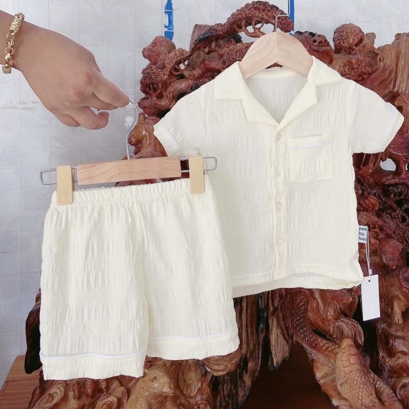 Mẫu sơ mi đũi cho bé