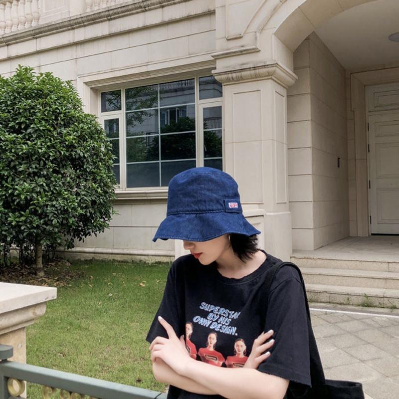 Nón Bucket Nữ / Nón Rộng Vành Nữ / Nón Chống Nắng / Mũ Trùm Đầu Chống Nắng / Nón Tai Bèo Denim Vành Rộng Chống Tia UV Thời Trang Mùa Hè Phong Cách Hàn Quốc Cho Nữ