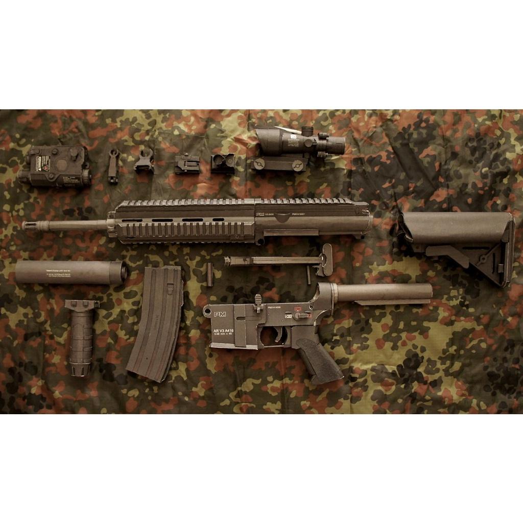 Mô hình giấy 3D , đồ chơi lắp ráp mô hình giấy PUBG - M416 tỉ lệ 1:1