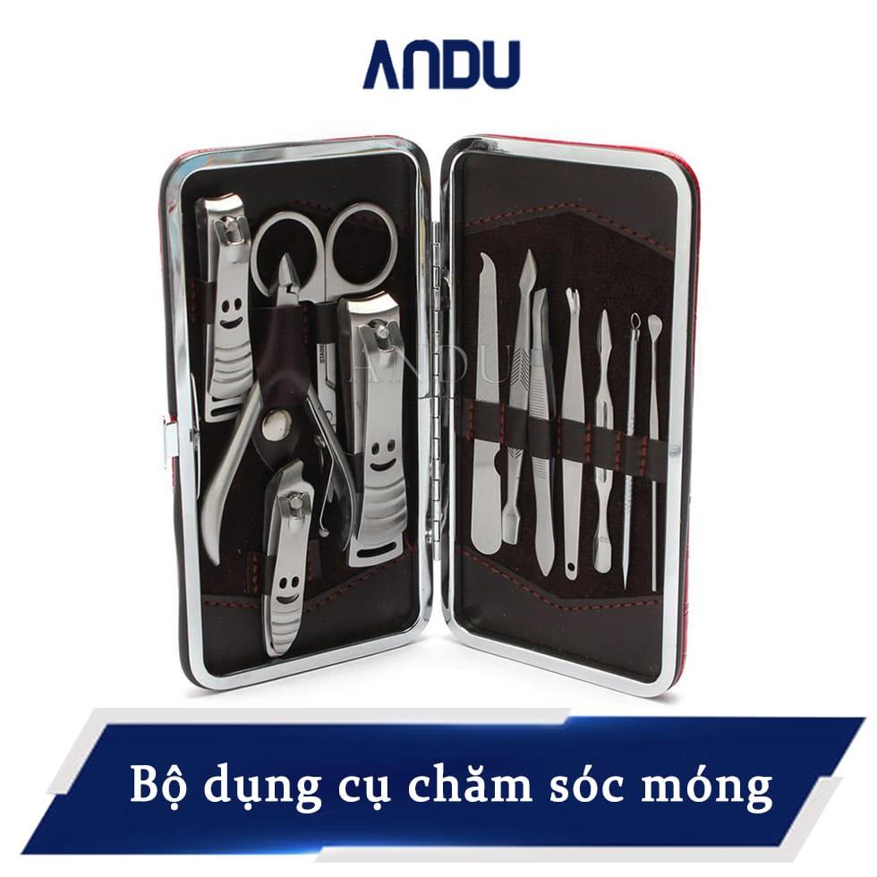 Bộ Cắt Móng Tay 12 Món, Bộ Cắt, Bấm Dũa Móng Tay Đa Năng Không Gỉ