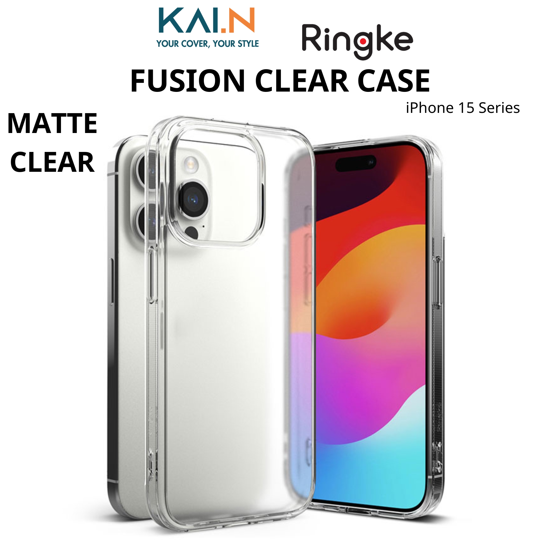 Ốp Lưng Trong Suốt Ringke Fusion Dành Cho iPhone 15 Pro Max / 15 Pro / 15 Plus / 15, Viền Dẻo, Lưng Chống Ố Vàng - HÀNG CHÍNH HÃNG