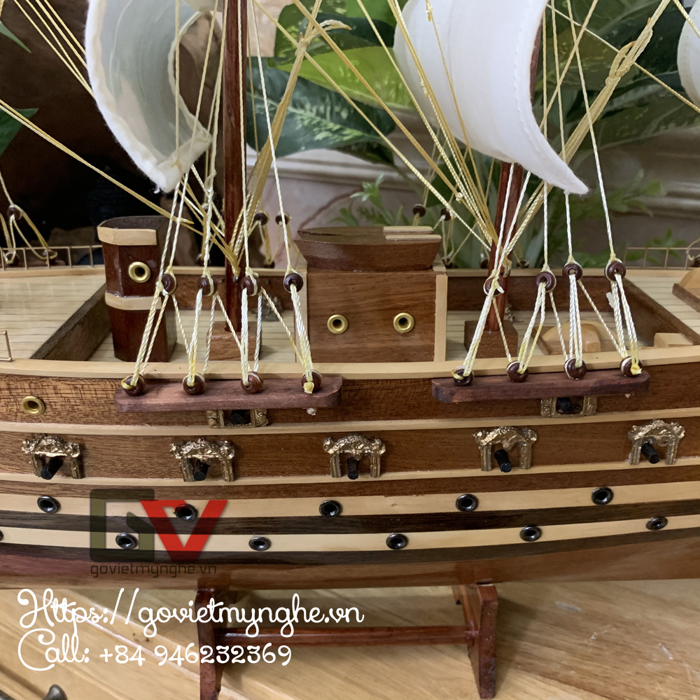 Mô hình thuyền gỗ trang trí Jylland - thân 60cm - loại 2