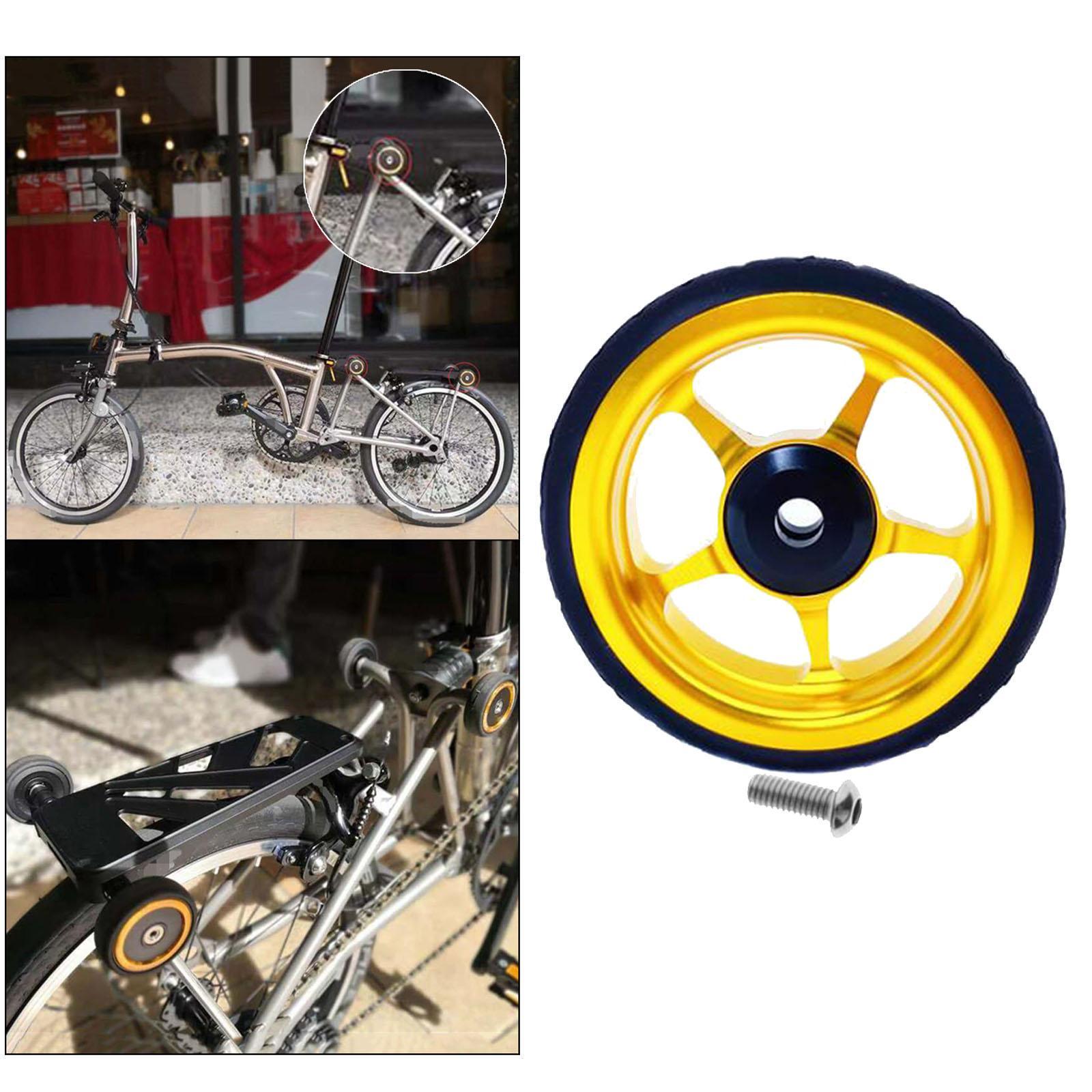 2-6pack Easy Wheel for Folding Bike EZ Wheels Wheel Easywheel Golden