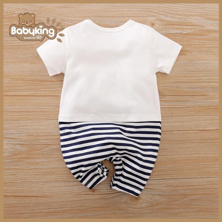 BodySuit,áo liền quần dễ thương ngắn tay kiểu con voi cho bé (3011), cotton 100%, thương hiệu Aiueo Nhật Bản