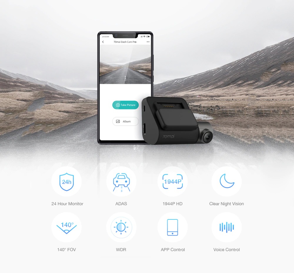 Camera hành trình Xiaomi 70mai Dashcam Pro 4K bản Quốc Tế - Hàng nhập khẩu
