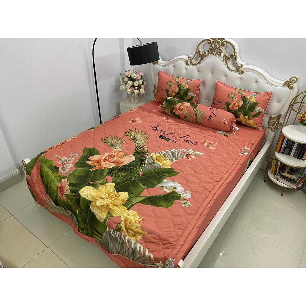Bộ Drap mền gối thun Ý 5D Cao Cấp , mát lạnh, thấm hút tốt// có mền lẻ