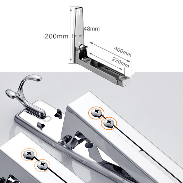 Giá để lò vi sóng loại treo tường bằng inox 304, có móc treo, có thể gấp gọn