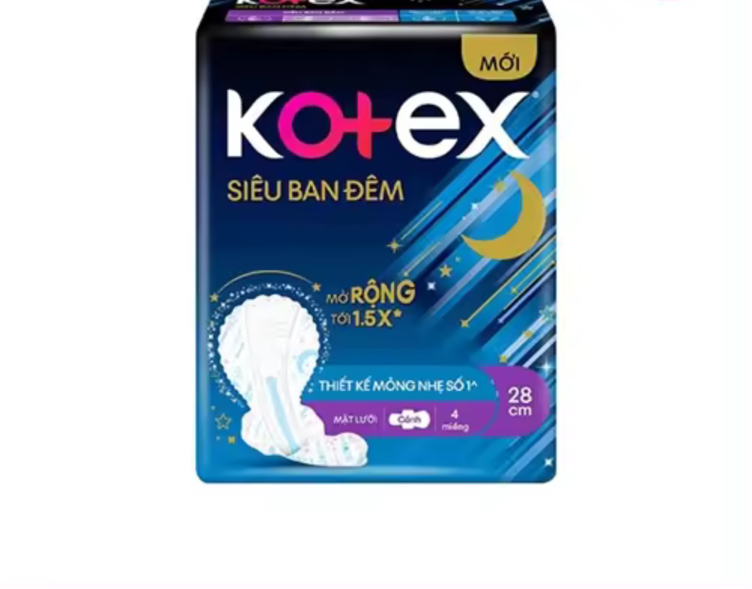 1 Gói Băng Vệ Sinh Kotex Siêu Ban Đêm 28cm - Mỗi Gói 4 Miếng -HSD luôn mới