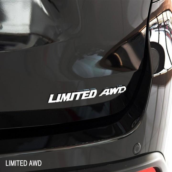 Decal tem chữ Limited inox dán ô tô G40109