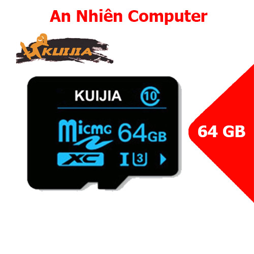 Thẻ Nhớ Micro SD KUIJIA 64Gb U3 Class 10 Tiêu Chuẩn Chuyên Dụng Cho CAMERA, Điện thoại, Máy Ảnh,... Tốc Độ Cao 95Mb-140Mb/s, Đáp Ứng Được Video Full HD