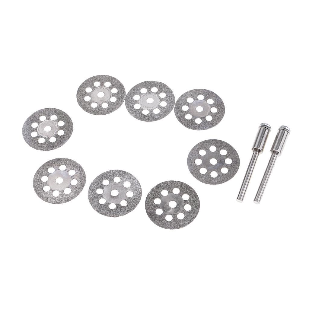 10 Piece Diamond Cutting Wheels Cut Off Discs Drill Bit with Mandrel For Rotary Tool Stone Blade 22mm 25mm 30mm 35mm 40mm