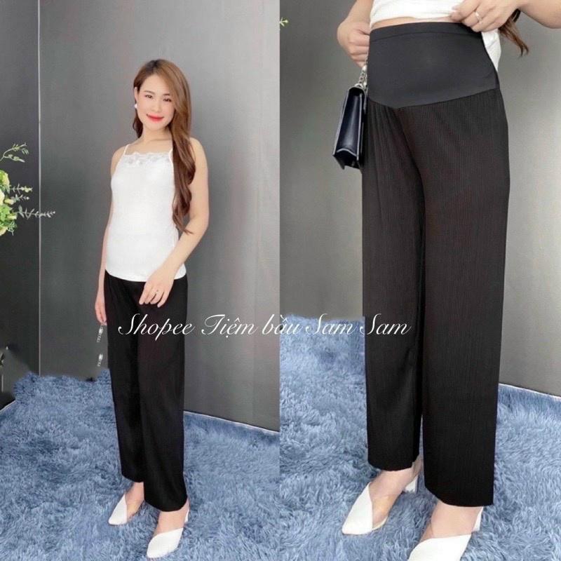 Quần bầu bigsize dáng baggy - Quần bầu tăm lạnh siêu co giãn mềm mát có sẵn