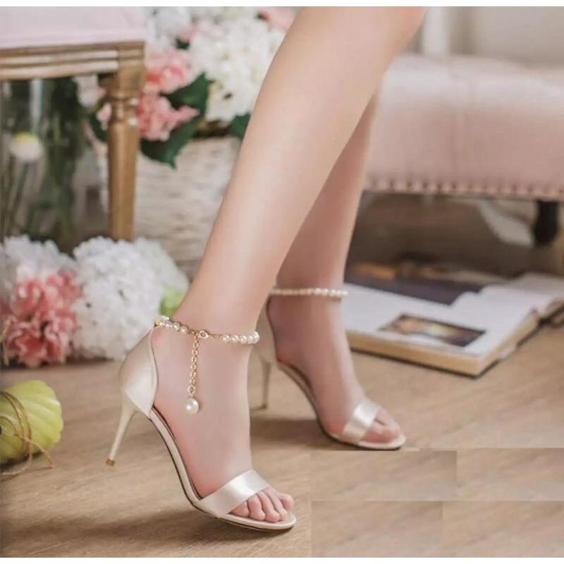 Giày cao gót,giày đi tiệc cao cấp,Sandal 70 cổ ngọc sang chảnh. METSHOP