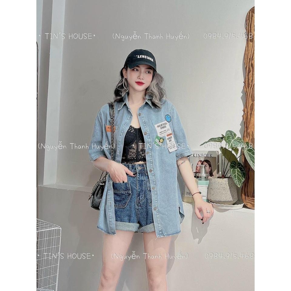 Áo sơ mi bò nữ in hình