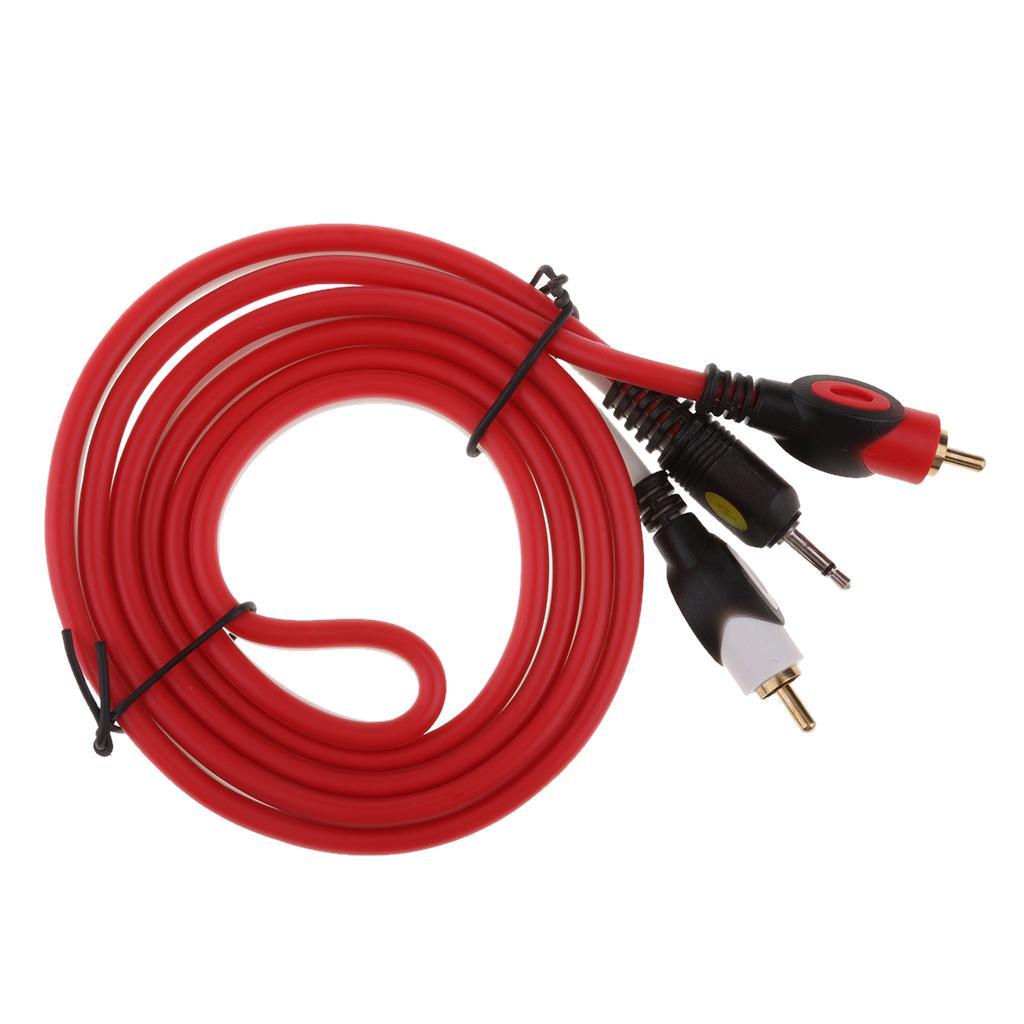 RCA Cable Dual Shielded 3.5mm Male To 2RCA Male Stereo Audio Y Cable 5Ft For