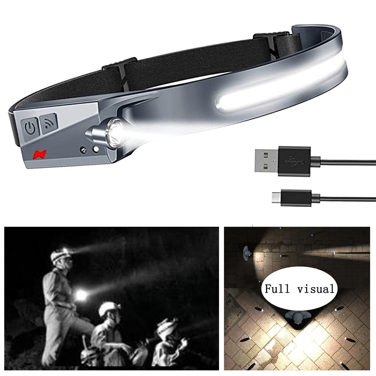 LED  Hand Sensor Silicone Flashlights Head Light for Outdoor