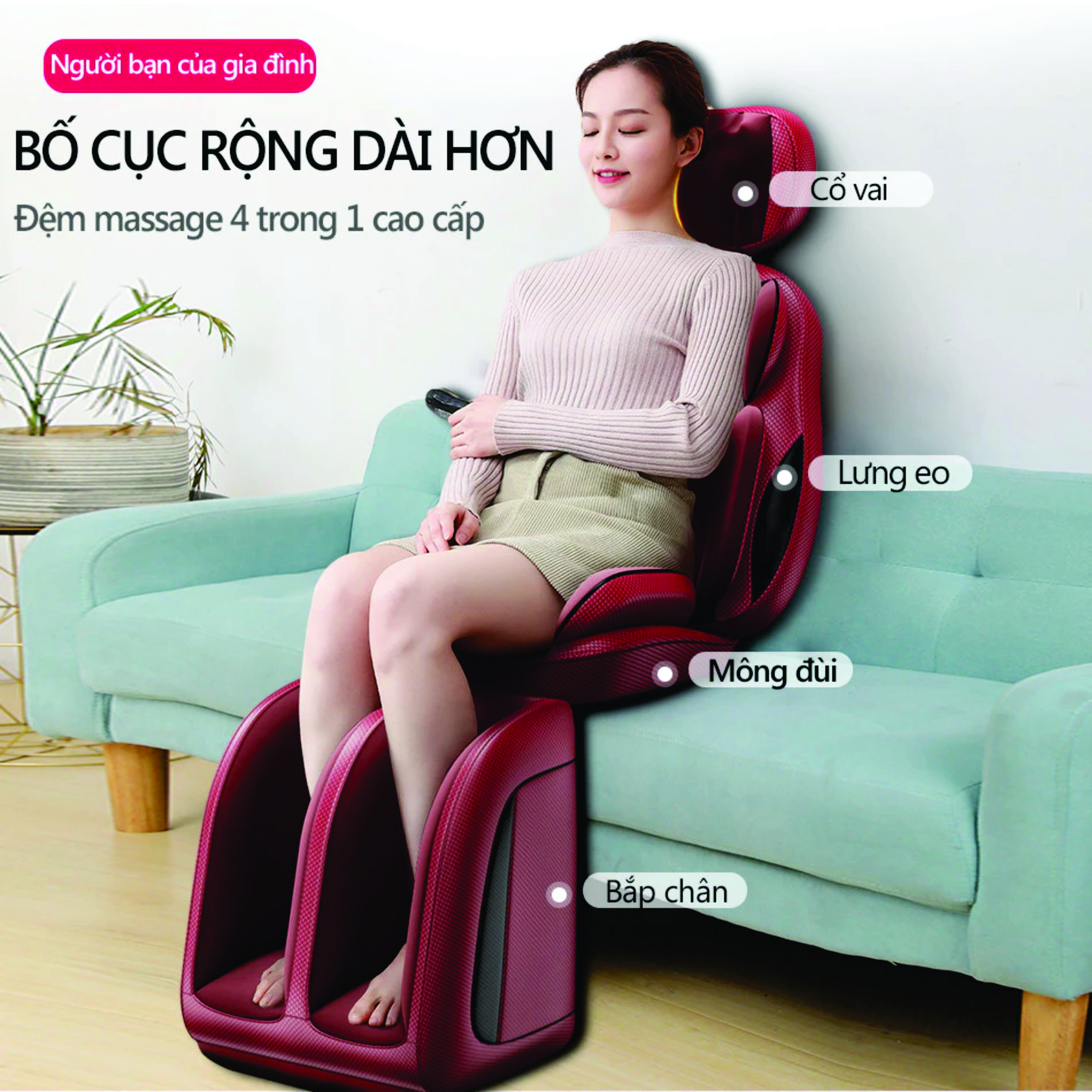 Ghế massage toàn thân, Ghế đệm massage toàn thân rung đa năng, Thiết bị massage vai gáy,lưng