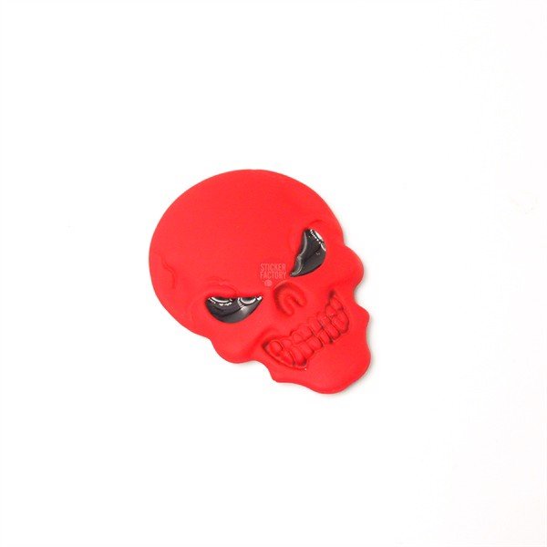 Skull Đỏ - Sticker hình dán metal kim loại 3D