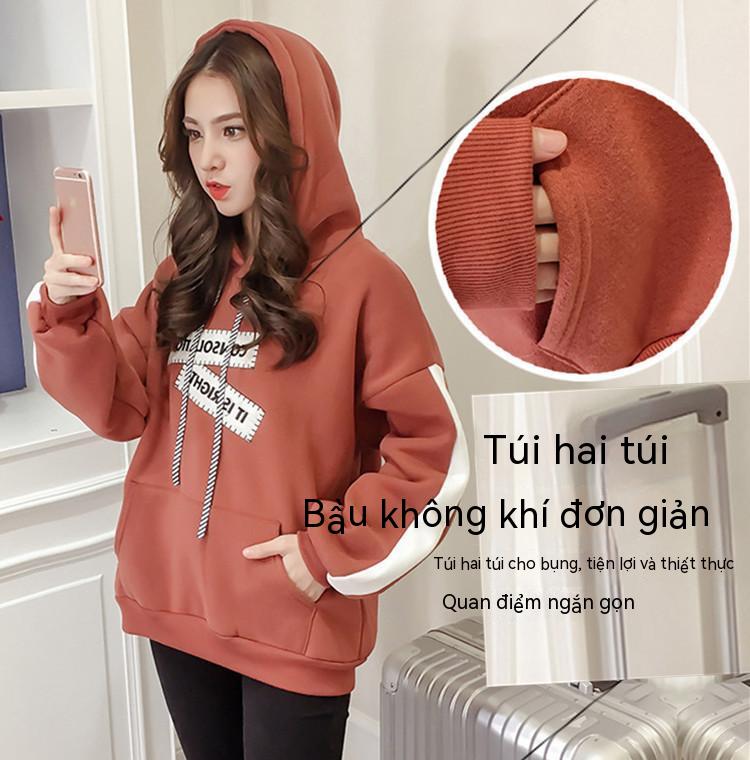 Phụ nữ mùa thu đông ăn mặc dài tay áo lỏng lẻo phiên bản fleece trên