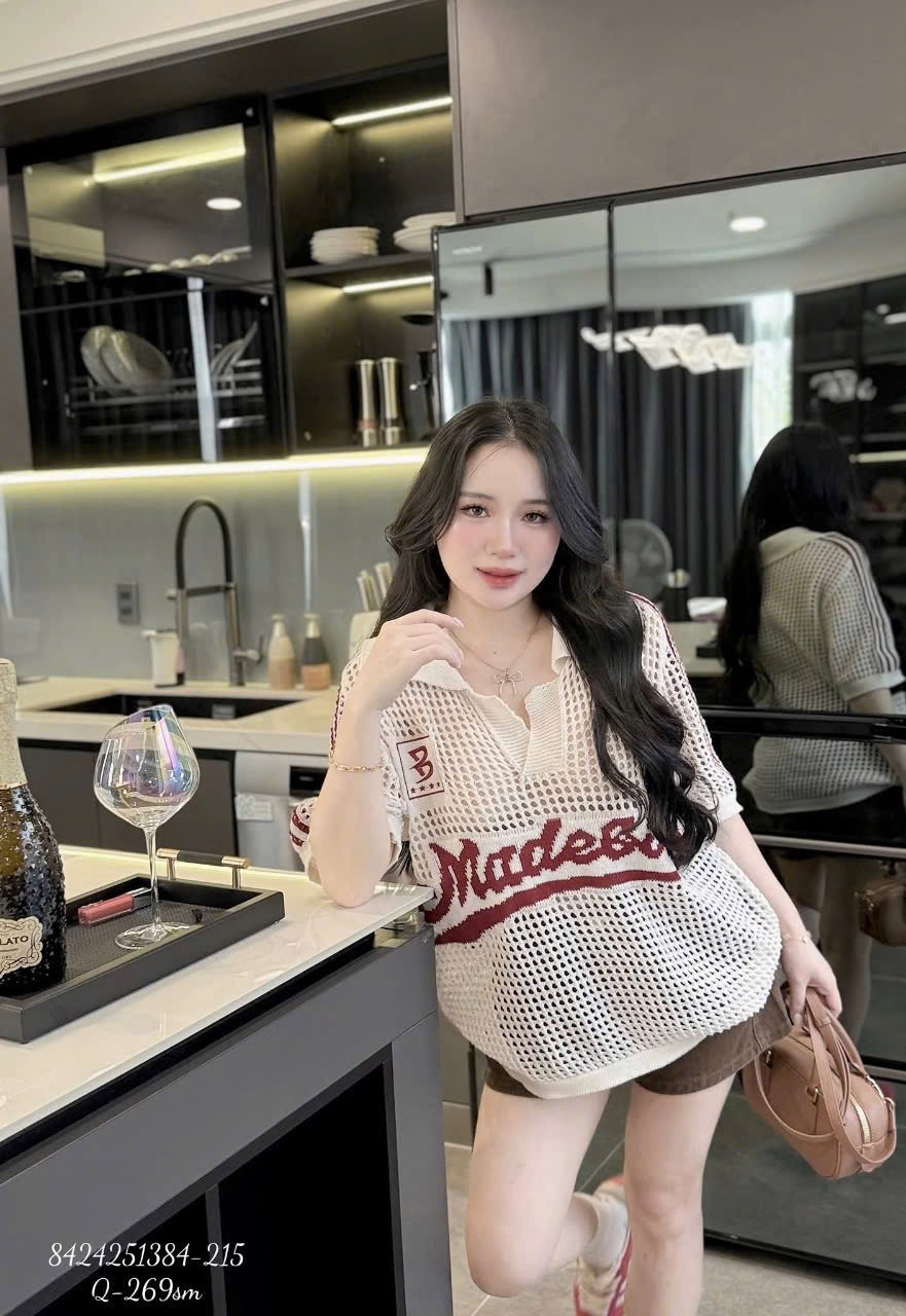áo _ nữ Áo len mỏng ngắn tay nữ siêu HOT