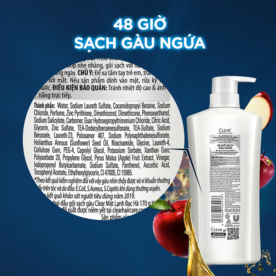 Dầu gội CLEAR 48 Giờ Sạch Gàu Ngứa 630g