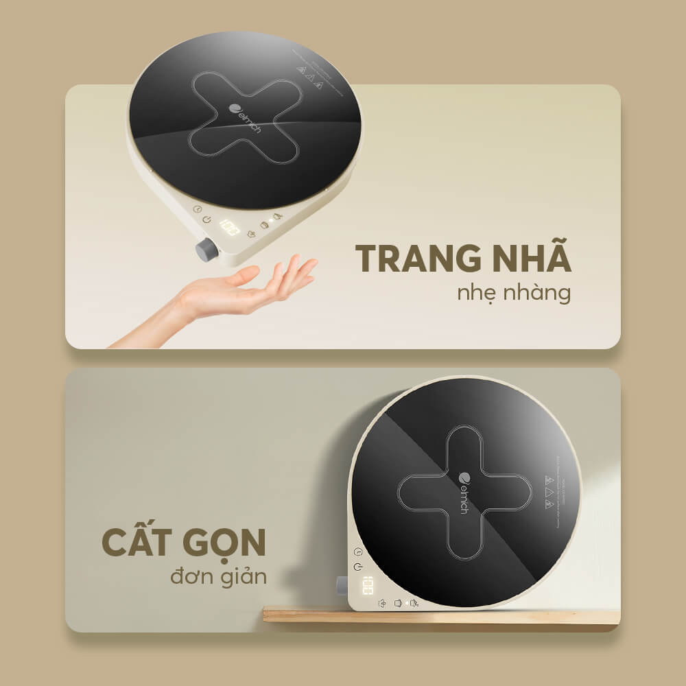 Bếp Điện Từ Đơn Elmich ICE-8878 1800W, Hàng Chính Hãng, Mặt Kính Ceramic - JoyMall