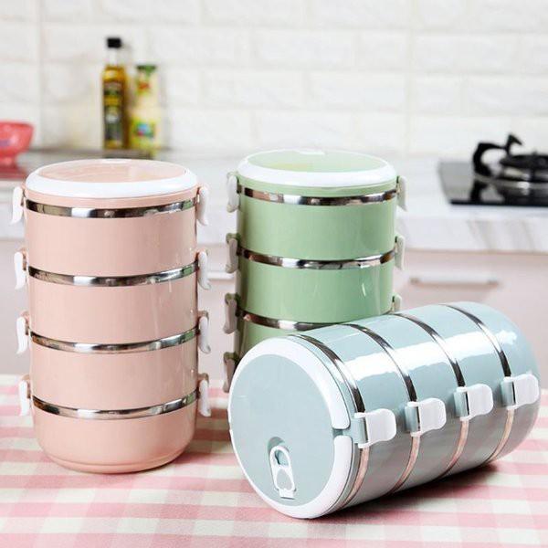Hộp Cơm 4 Tầng Lúa Mạch Giữ Nhiệt Cao Cấp