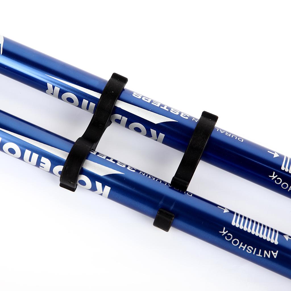 2pcs Folding Trekking Walking Hiking Sticks Poles Camping Cane Bag