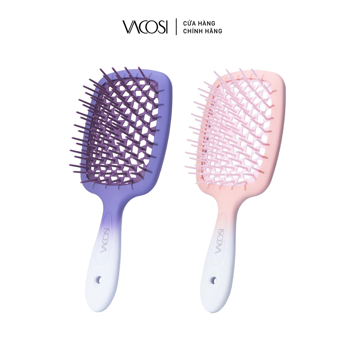 Lược lưới massage &amp; gỡ rối tóc ướt VACOSI HOLLOW OUT PADDLE DETANGLER - C20