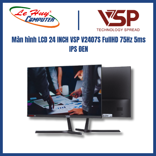 Màn hình LCD 24 INCH VSP V2407S FullHD 75Hz 5ms IPS (Đen/Trắng) Hàng Chính Hãng