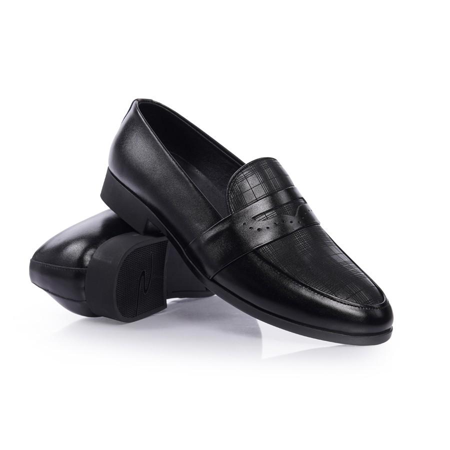 Giày lười cao cấp nam da bò TN05 màu đen
