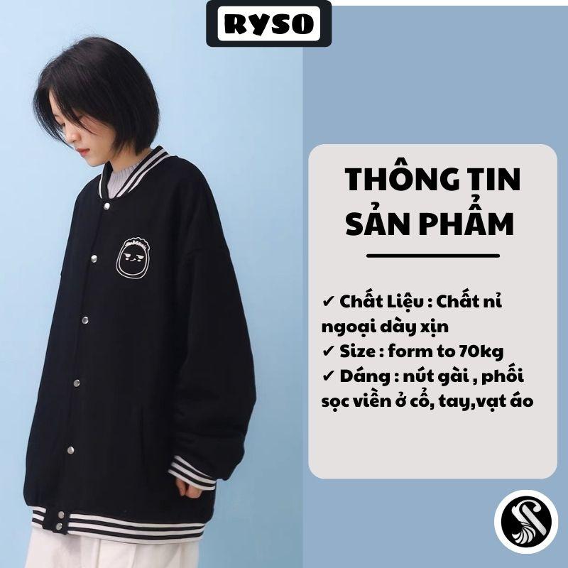 Áo Khoác Bomber Nỉ Thêu Mặt Cười Bông Form Rộng Dày Dặn Dành Cho Nam Nữ Unisex