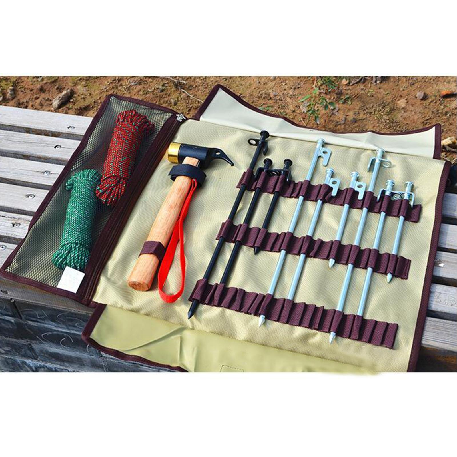 Heavy Duty Tent Stakes Case Storage Bag Oxford Cloth Holder Organizer for Hammer Hiking