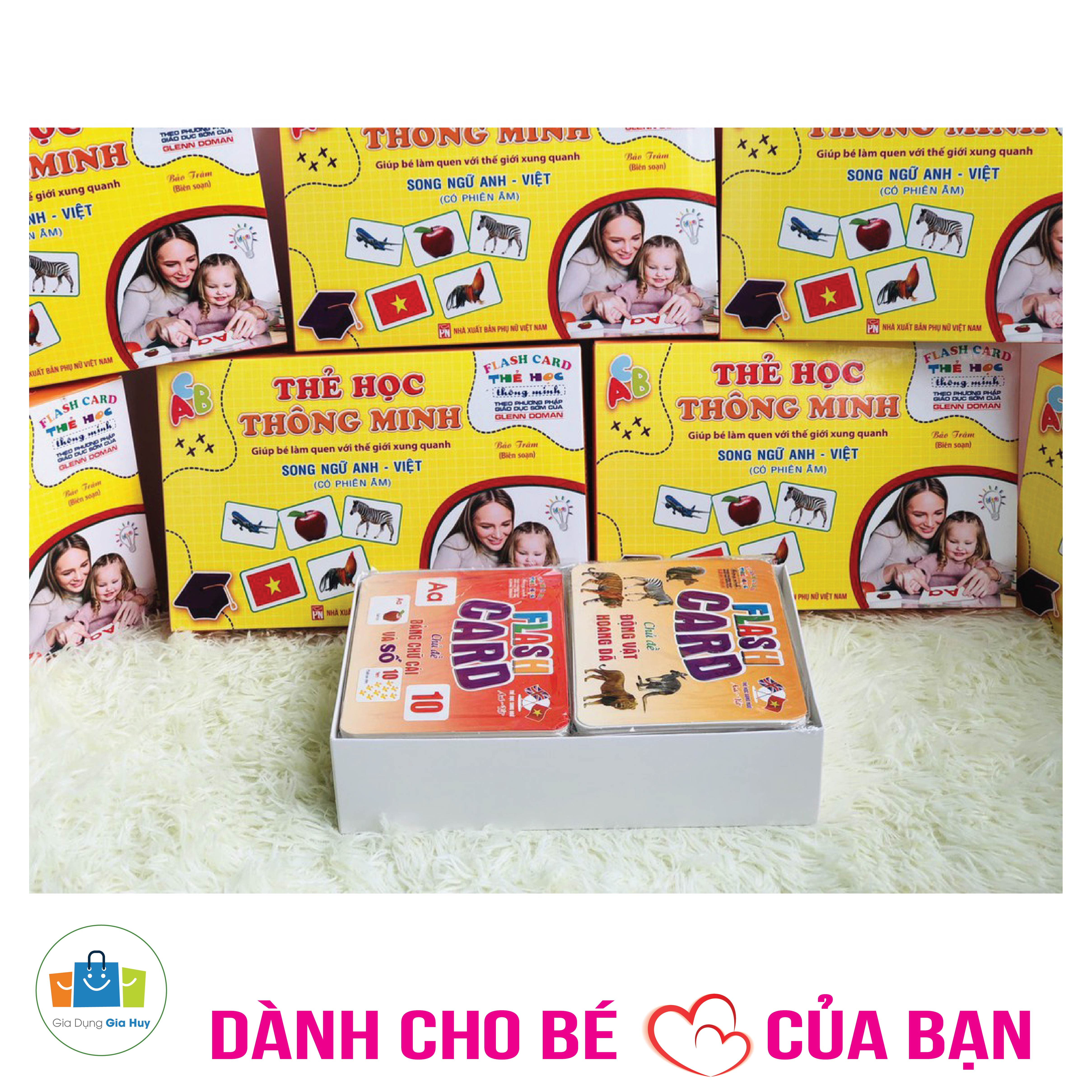 Thẻ học thông minh 16 chủ đề, loại to. Flashcards cho bé